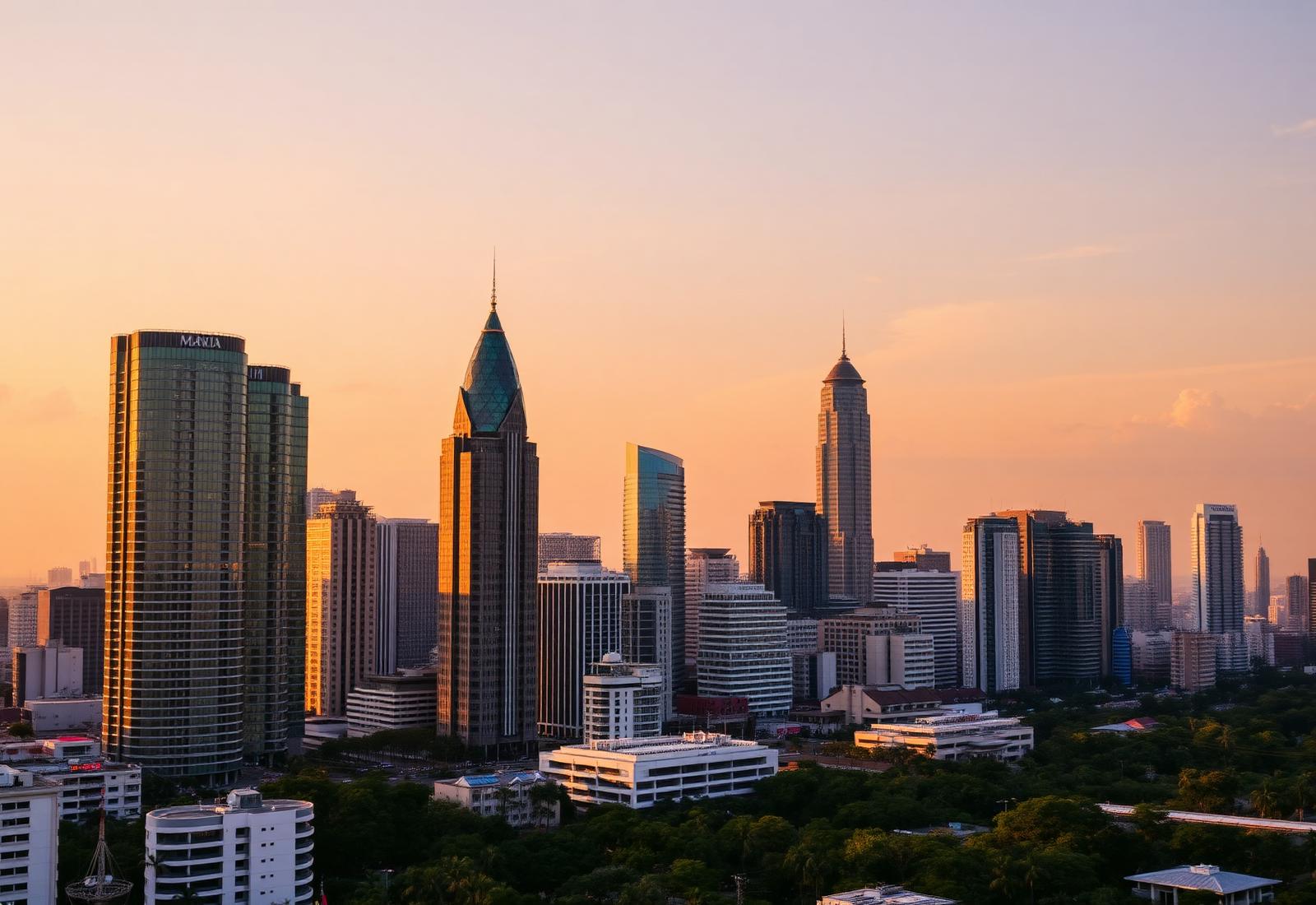 Makati skyline at golden hour